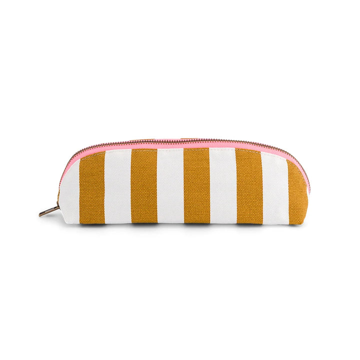 striped cotton canvas pencil case zip pouch school pencil bag
