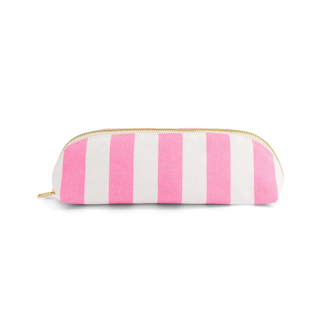 striped cotton canvas pencil case zip pouch school pencil bag
