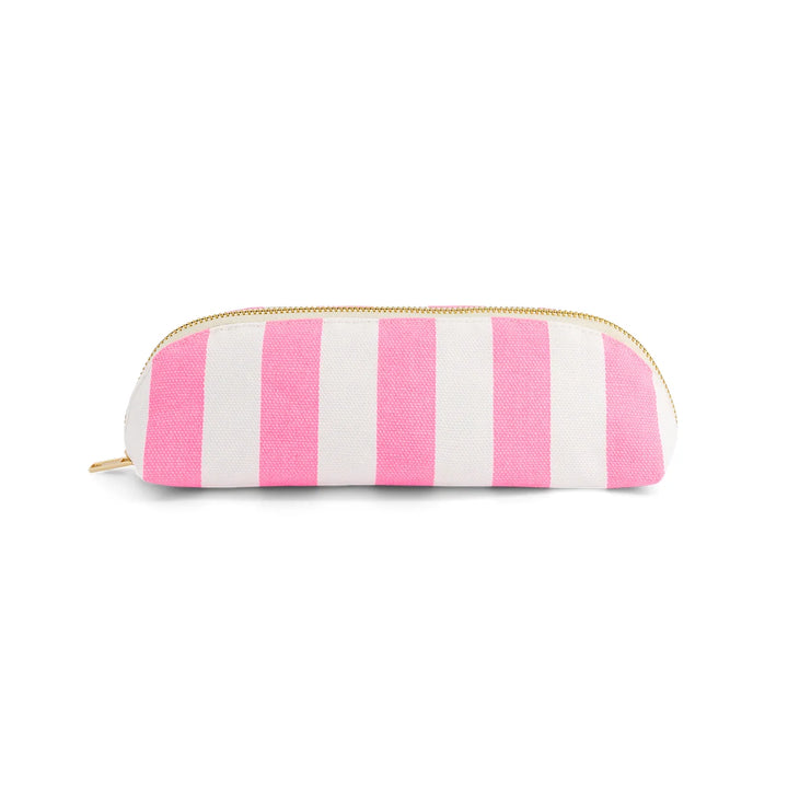 striped cotton canvas pencil case zip pouch school pencil bag
