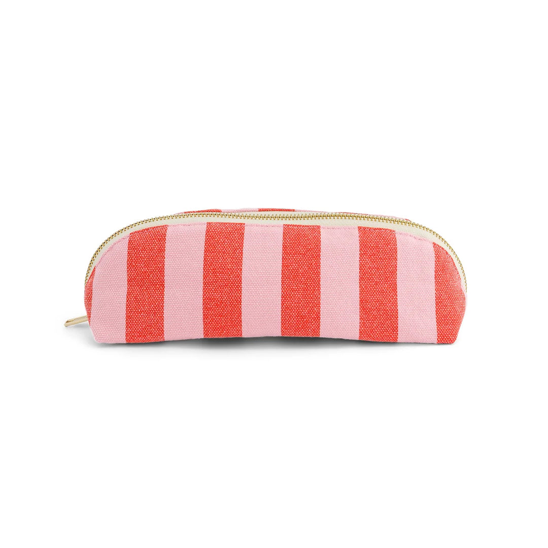striped cotton canvas pencil case zip pouch school pencil bag
