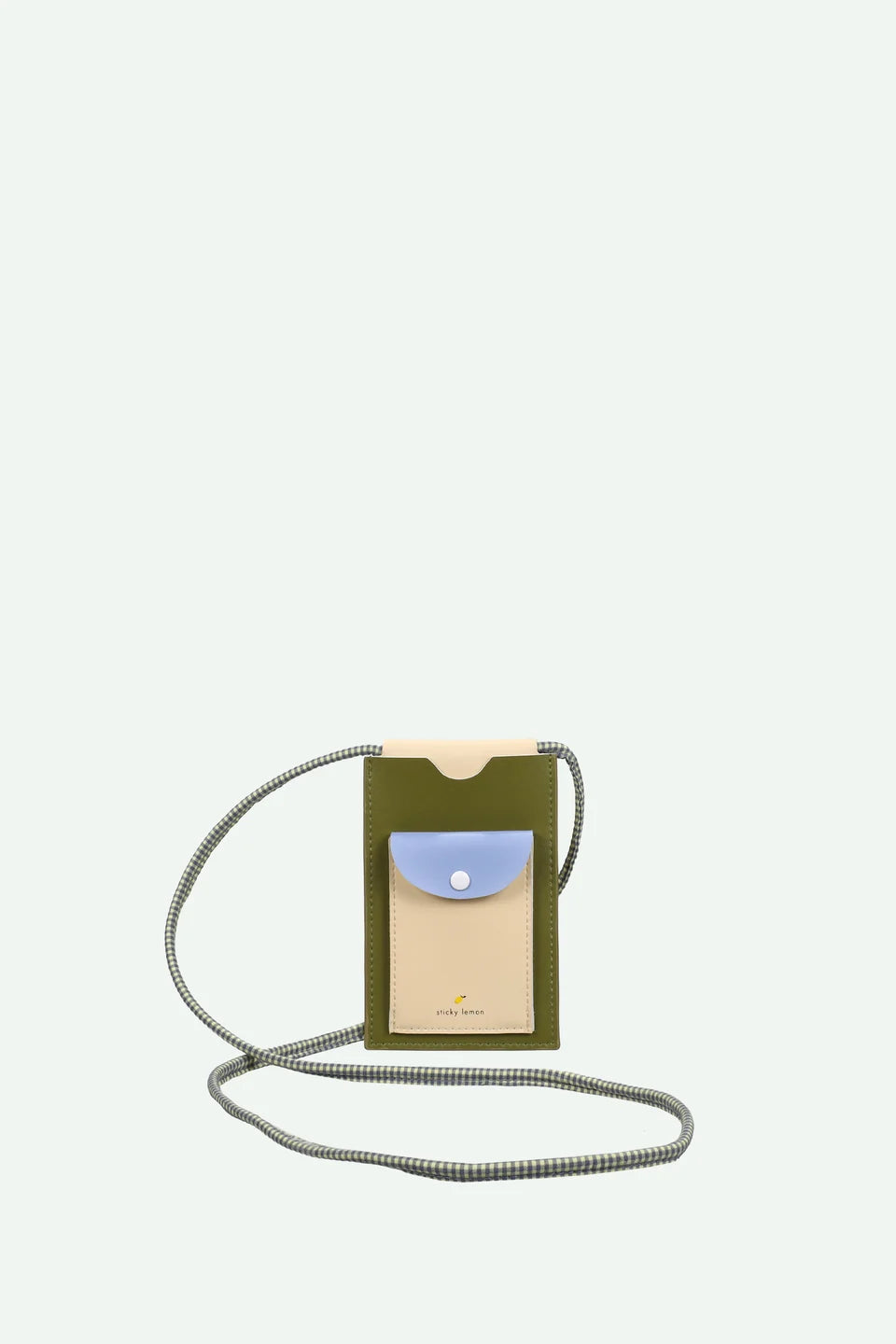 Sticky Lemon kids phone pouch with long striped cotton strap
