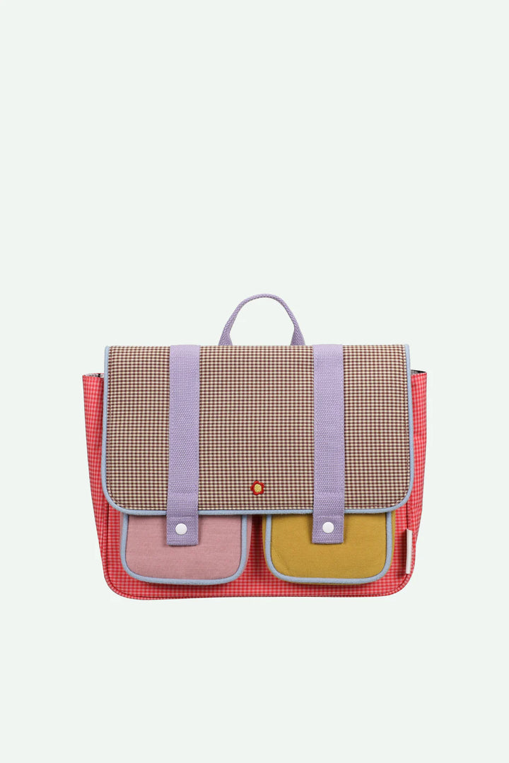 Sticky Lemon kids school bag in Gingham Flower and Rose