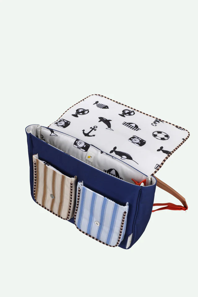 School Bag - Blue - حقيبة ظهر