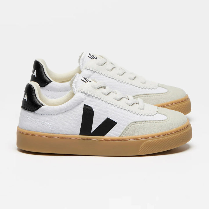 Small Volley Canvas White Black - أحذية
