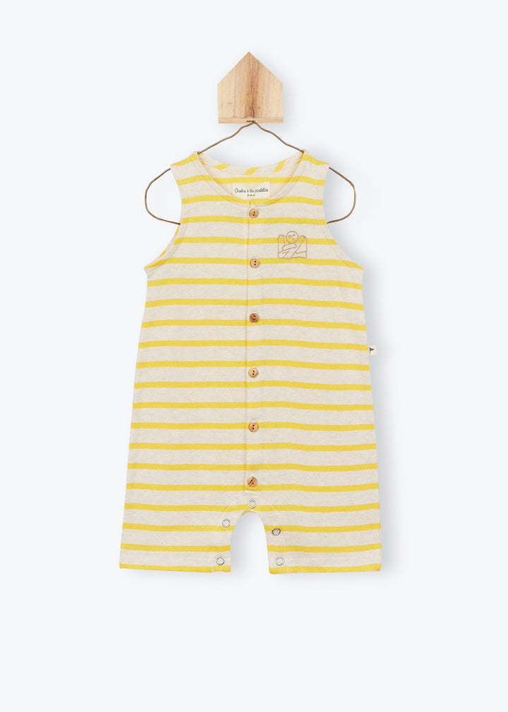 Playsuit Baby Boy Yellow Striped - بذلة