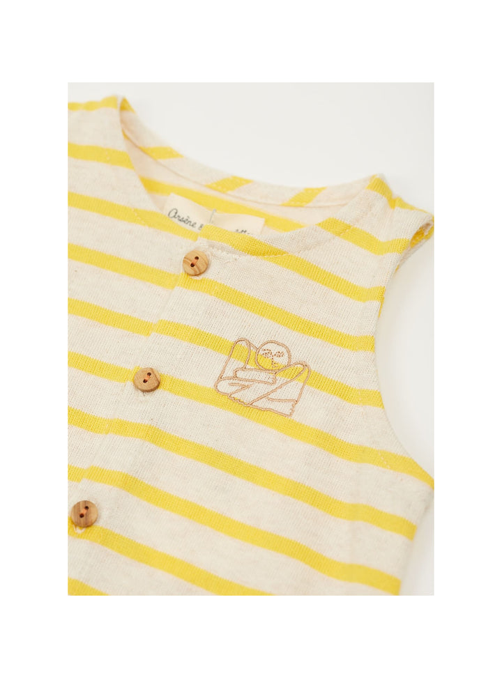 Playsuit Baby Boy Yellow Striped - بذلة