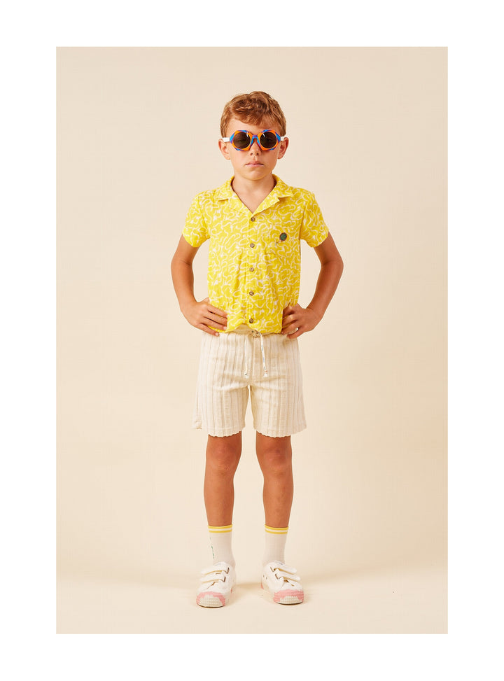 Shorts Towelling Boy Djordan Off-White - قميص