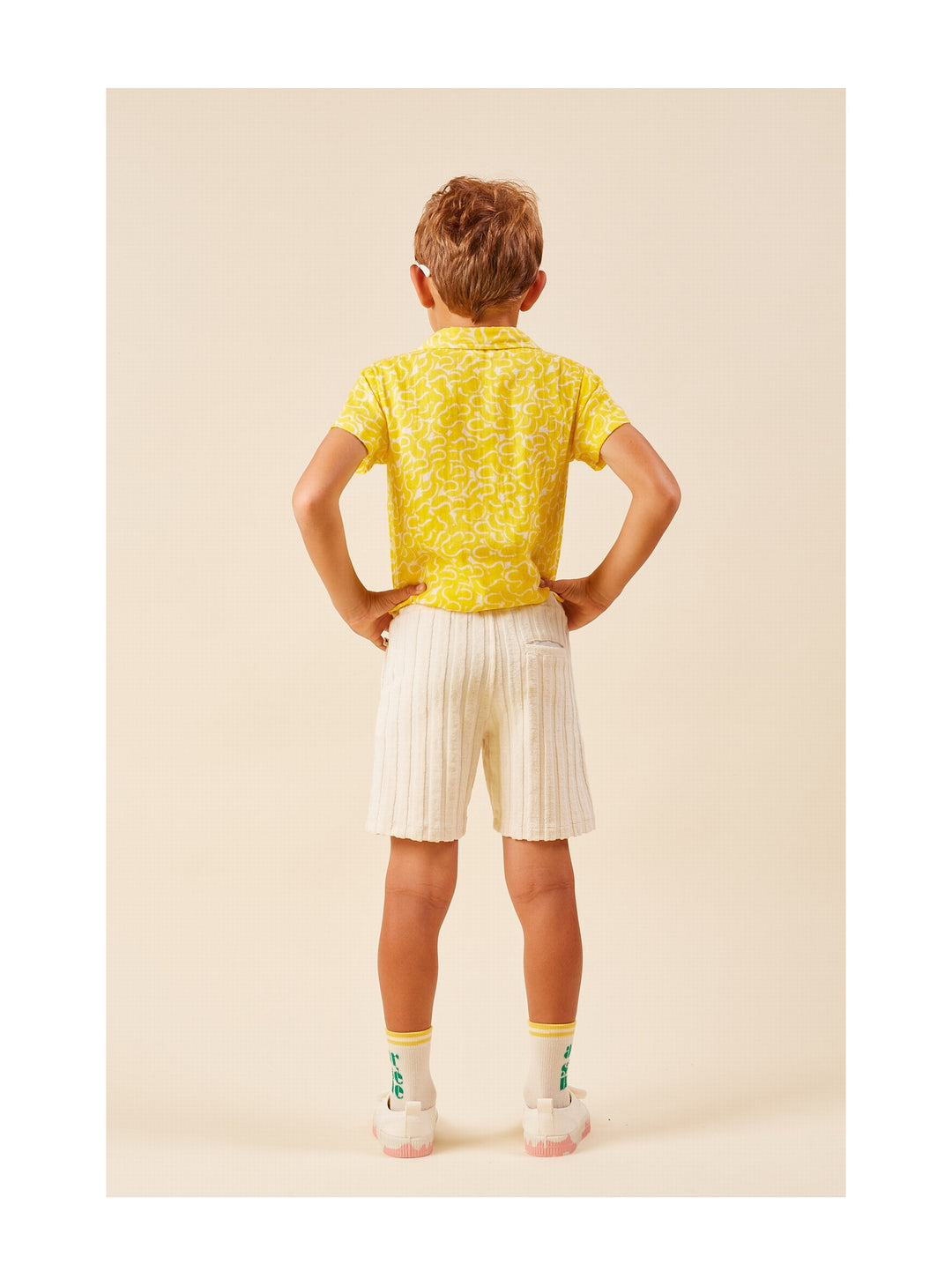 Shorts Towelling Boy Djordan Off-White - قميص