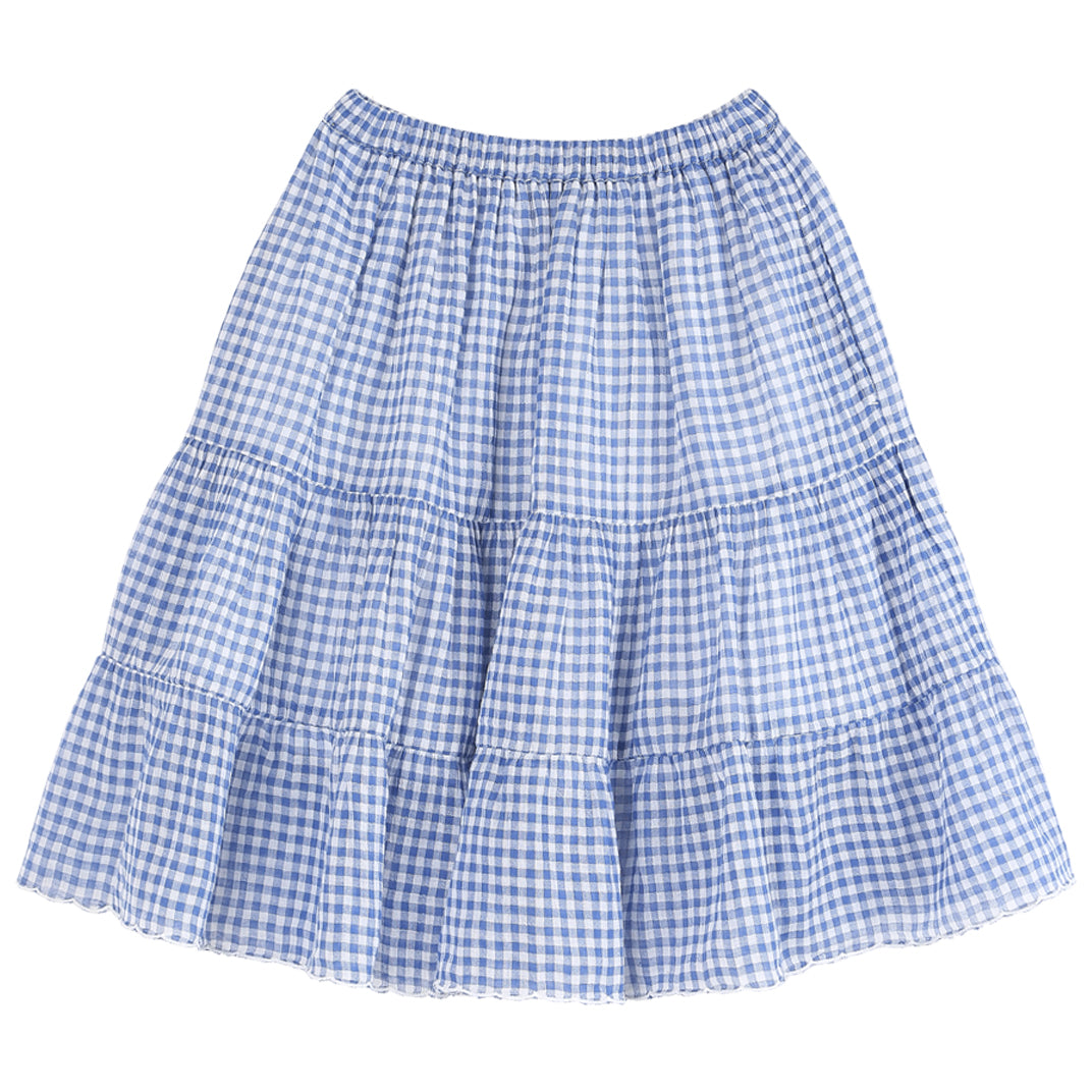 Skirt Gingham Blue - جيبة