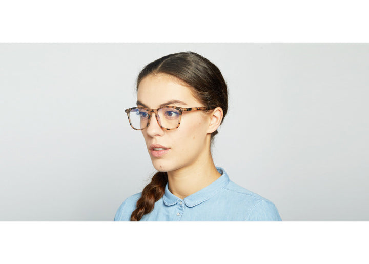 Screen Glasses #E The Trapeze - Light Tortoise - نظارات