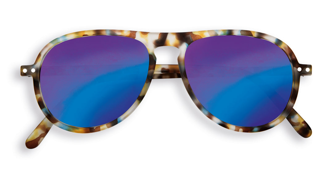 Adult Shape #I The Aviator Blue Tortoise Mirror - نظارات