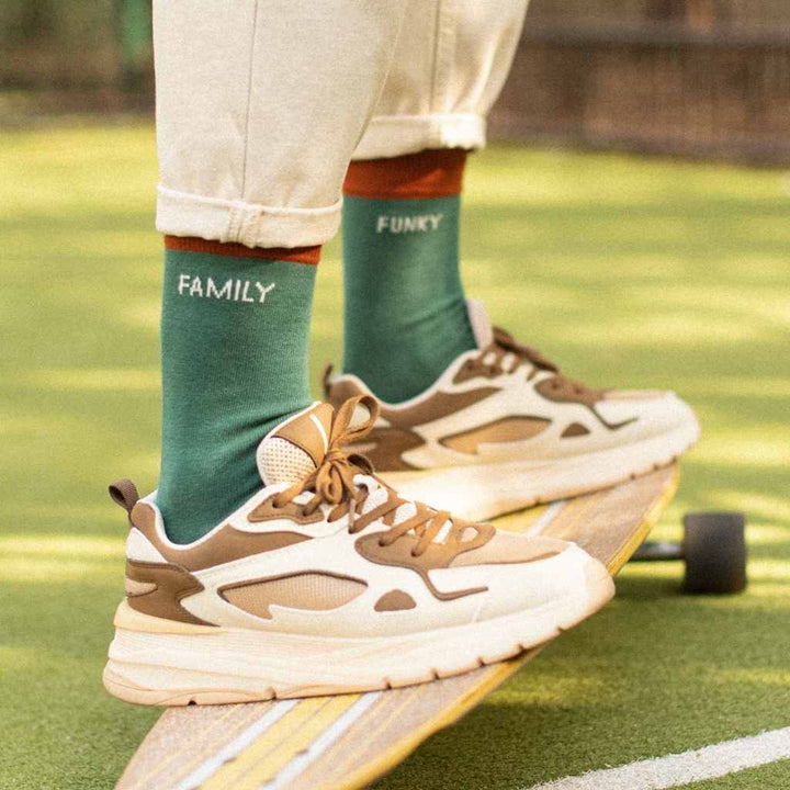 Socks Funky Family Green Kids & Adult - مستلزمات