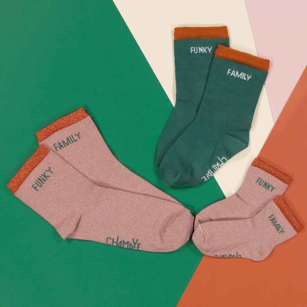 Socks Funky Family Pink - Kids & Adult - مستلزمات