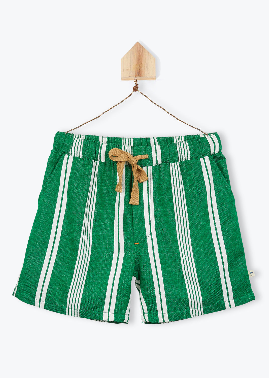 Shorts Boy Green Striped - قميص