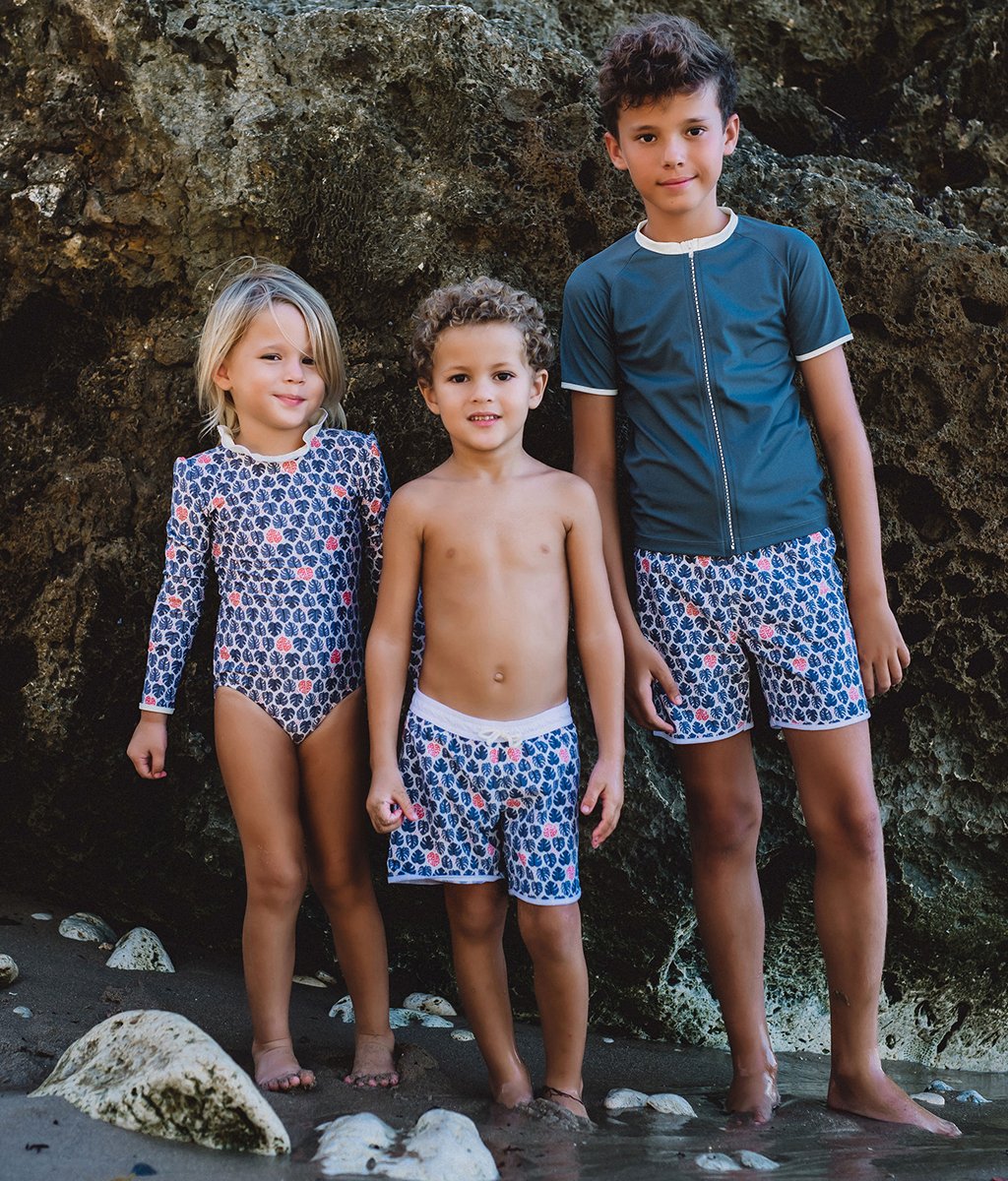 Swimshorts Tommaso Tropical Leaves Pebbles - ملابس السباحة