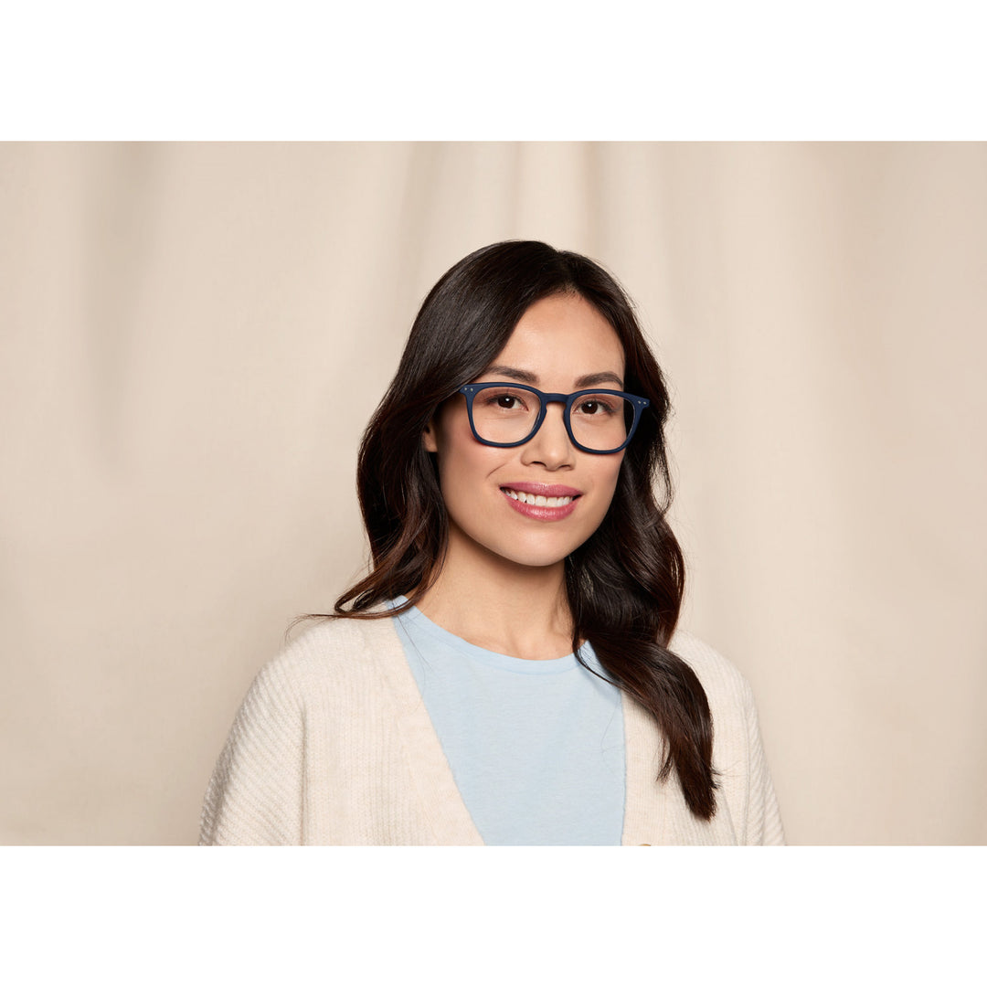 Reading Glasses #E The Trapeze - Navy Blue - نظارات