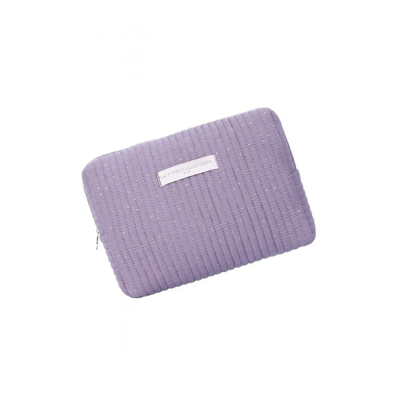 Wash Bag Cotton Gaze Lilac Golden Dots - شنطة