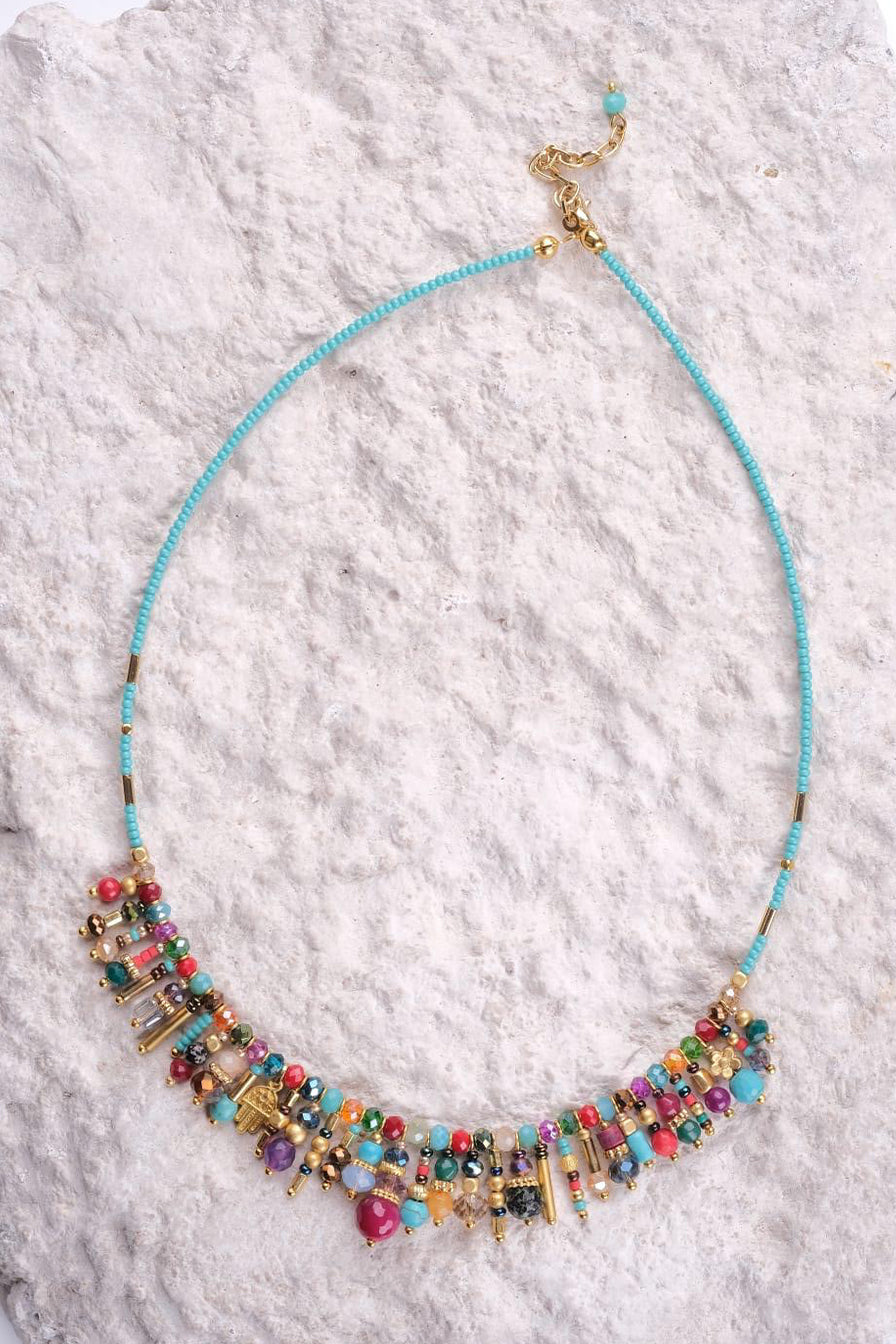 Necklace Goddess Multicolor Stones - مجوهرات