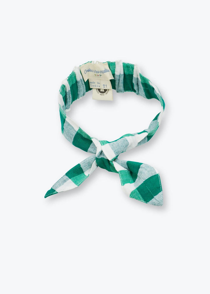 Headband Bow Check Gots Epinard - قبعة