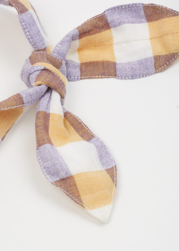 Headband Bow Check Gots - قبعة