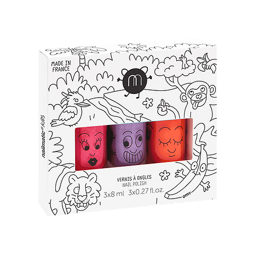 Set of 3 Water-Based Nail Polish Jungle - اكسسوارات التجميل