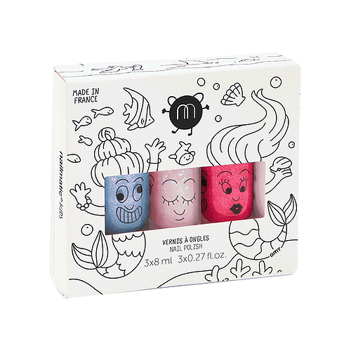 Set of 3 Water-Based Nail Polish Mermaid - اكسسوارات التجميل