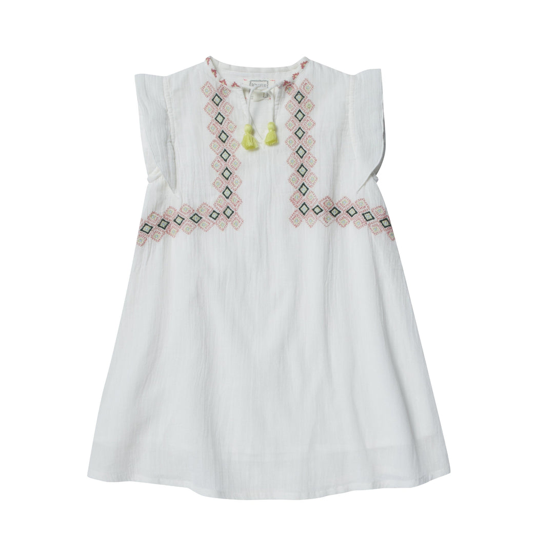 Dress Girl Caraibe Off-White - قميص