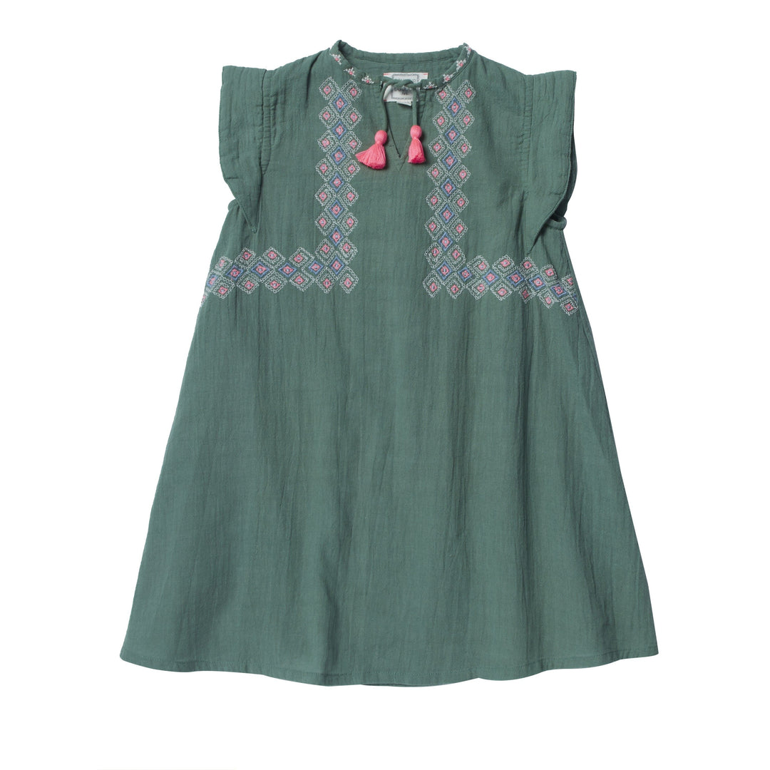 Dress Girl Caraibe Vert-Sauge - قميص