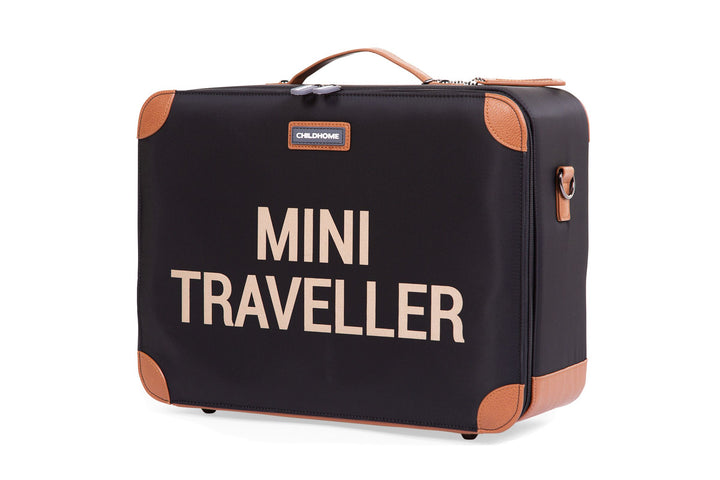 Mini Traveller Kids Suitcase Black Gold - شنطة
