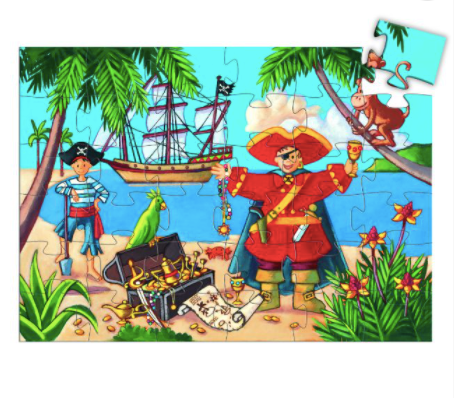 Puzzle Silhouette - The Pirate and His Treasure - ألعاب الأطفال