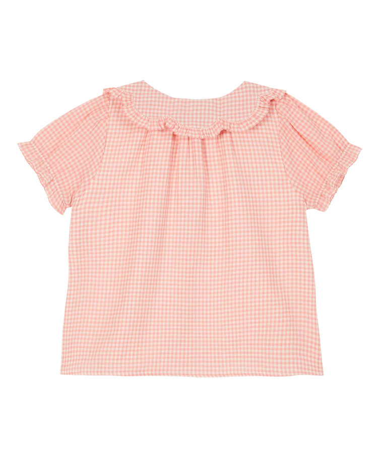 Blouse Girl Gingham Pink - قصيرة