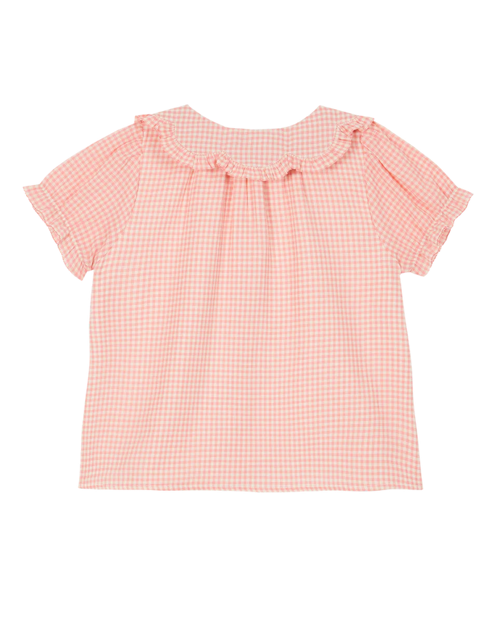 Blouse Girl Gingham Pink - قصيرة