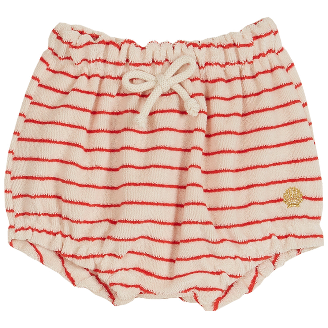 Bloomer Baby Girl Towelling Stripe Red - قصيرة