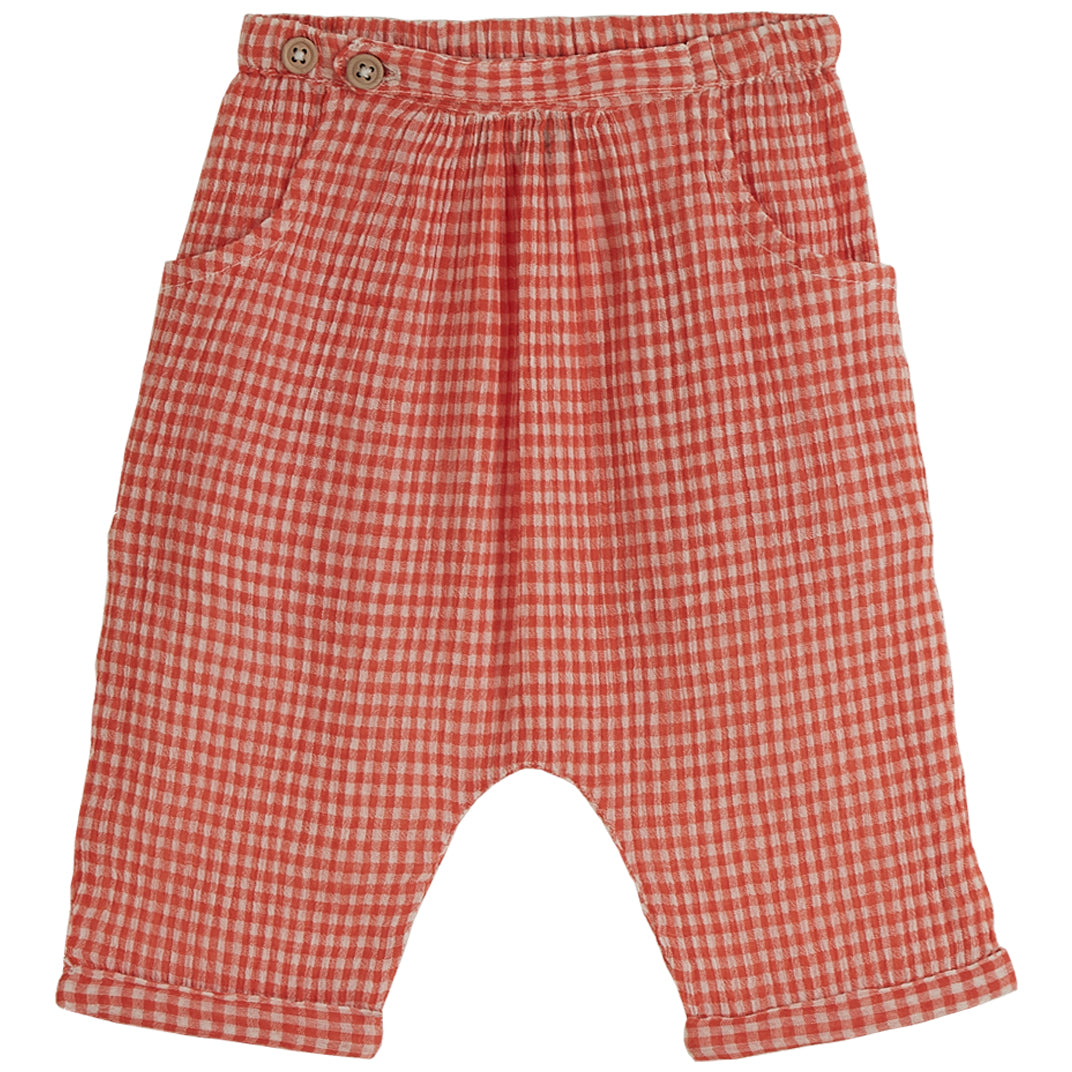 Trousers Baby Gingham Red - قصيرة