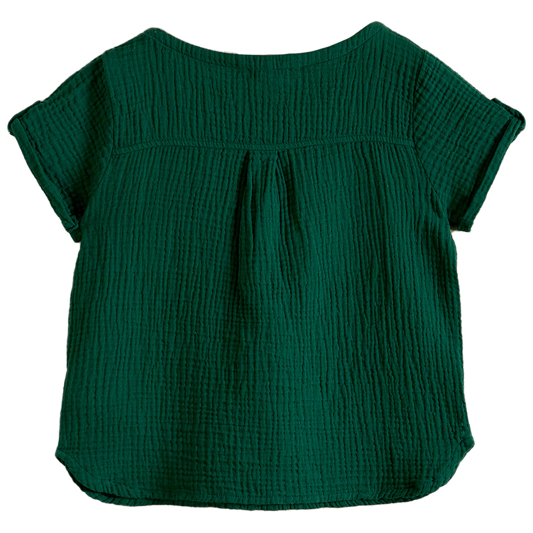 Shirt Boy Cotton Gaz Green - قصيرة