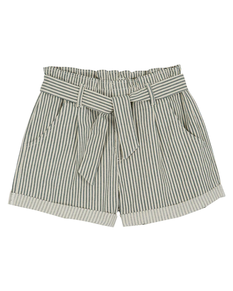 Women Shorts Stripe Green - قصيرة