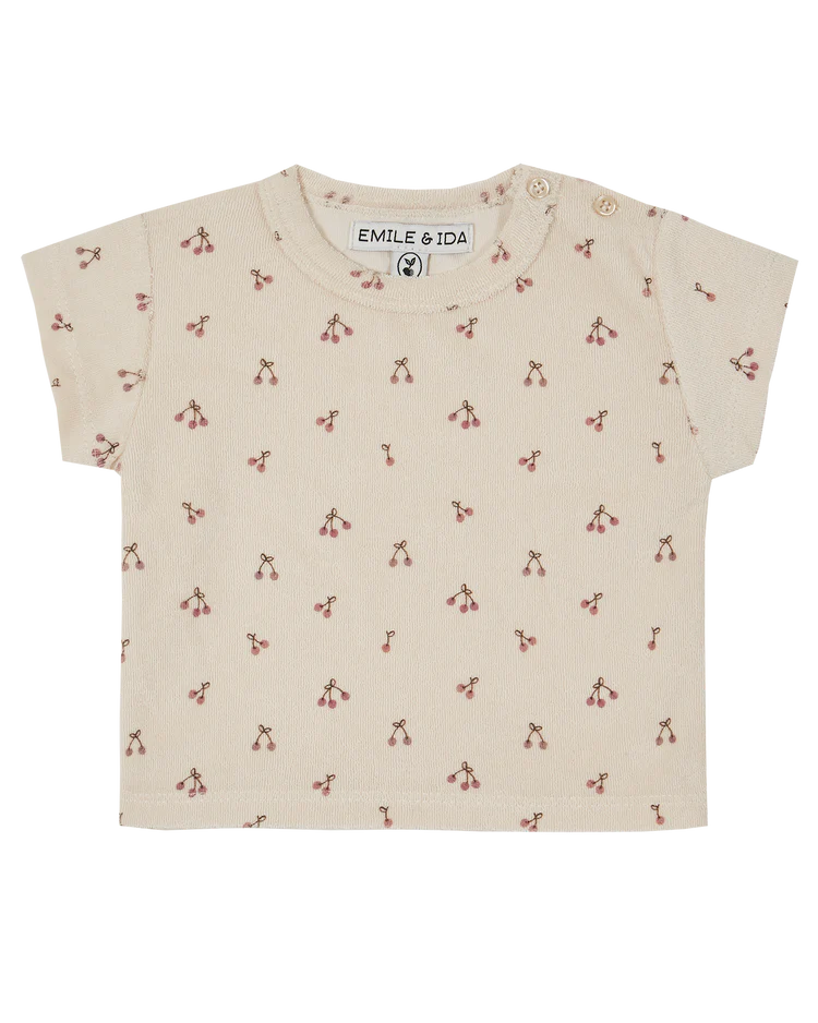 T-Shirt Baby Girl Off-White Griotte Violet - قصيرة