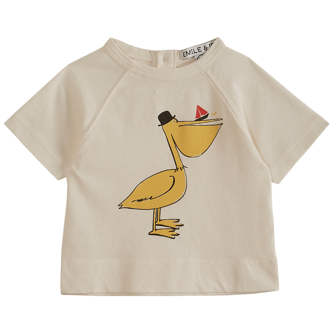 T-Shirt Boy Pelican Cream - قصيرة