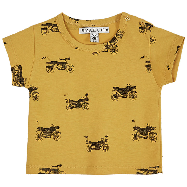 T-Shirt Boy Moto Yellow - قصيرة