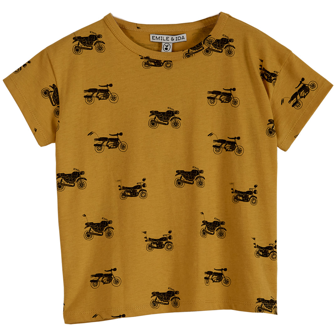T-Shirt Boy Moto Yellow - قصيرة