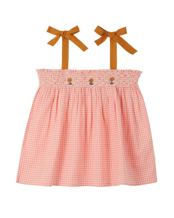 Top Gingham Pink - قصيرة