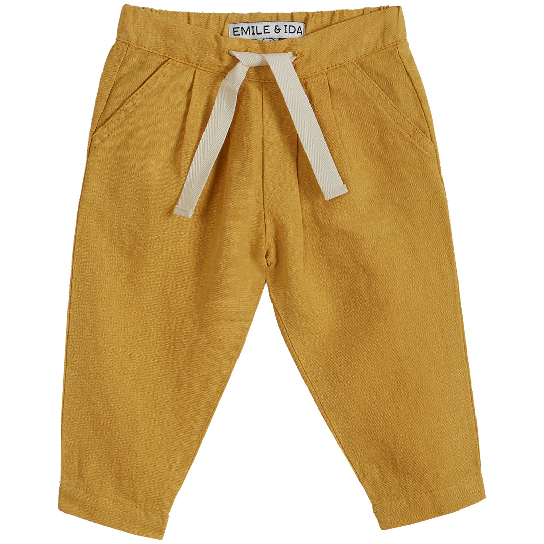 Trousers Linen Boy Yellow - قصيرة
