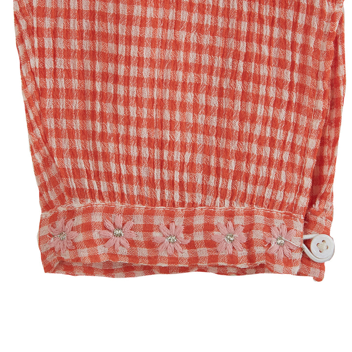 Trouser Girl Gingham Red - قصيرة