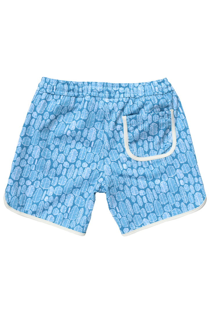 Swimshort Rupert Leaves Sky Blue - ملابس السباحة