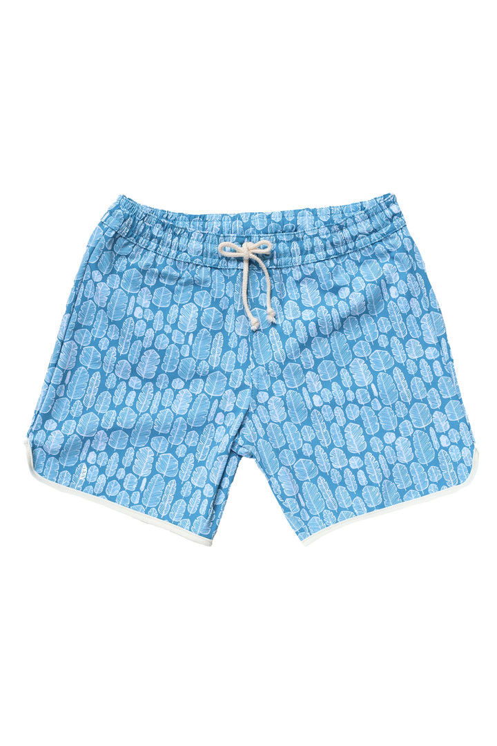 Swimshort Rupert Leaves Sky Blue - ملابس السباحة