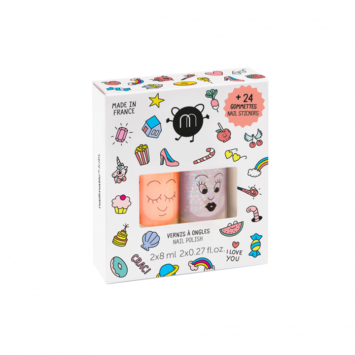 CRAC set - Nail polish and stickers - اكسسوارات التجميل