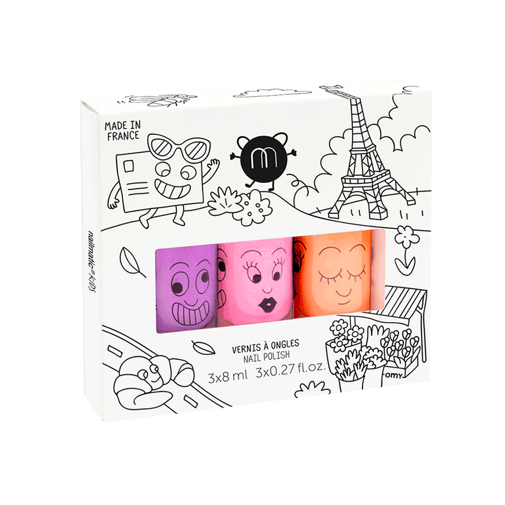 Set of 3 Water-Based Nail Polish Paris - اكسسوارات التجميل