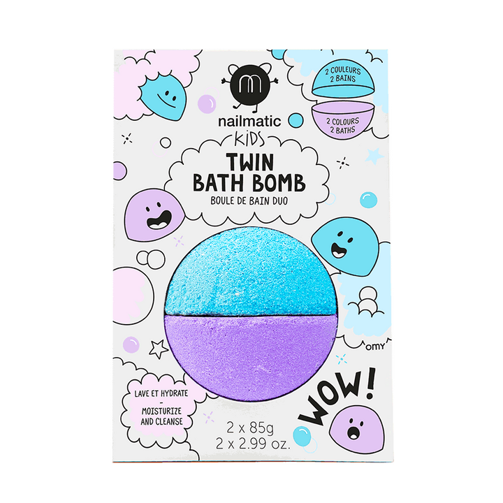 Twin Bath Bomb Blue and Purple - اكسسوارات التجميل