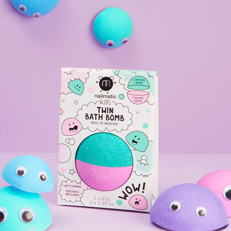 Twin Bath Bomb Pink and Lagoon - اكسسوارات التجميل