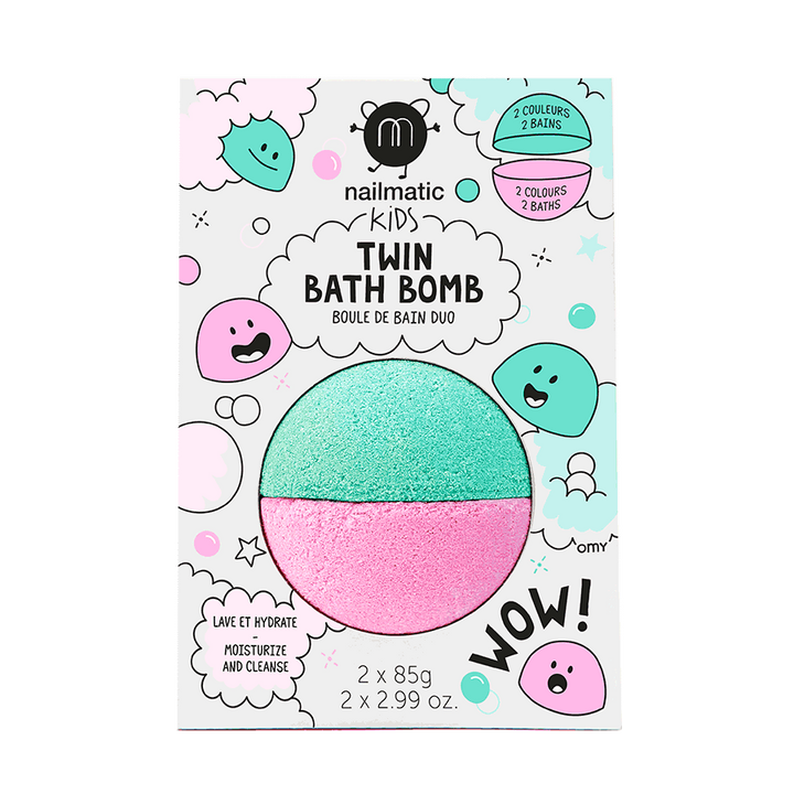 Twin Bath Bomb Pink and Lagoon - اكسسوارات التجميل